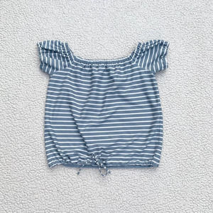 Madewell Striped Blue White Melody Off Shoulder Top